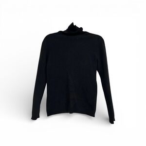 Morgan Taylor black turtleneck sweater, 100% cashmere, size womens M, EUC